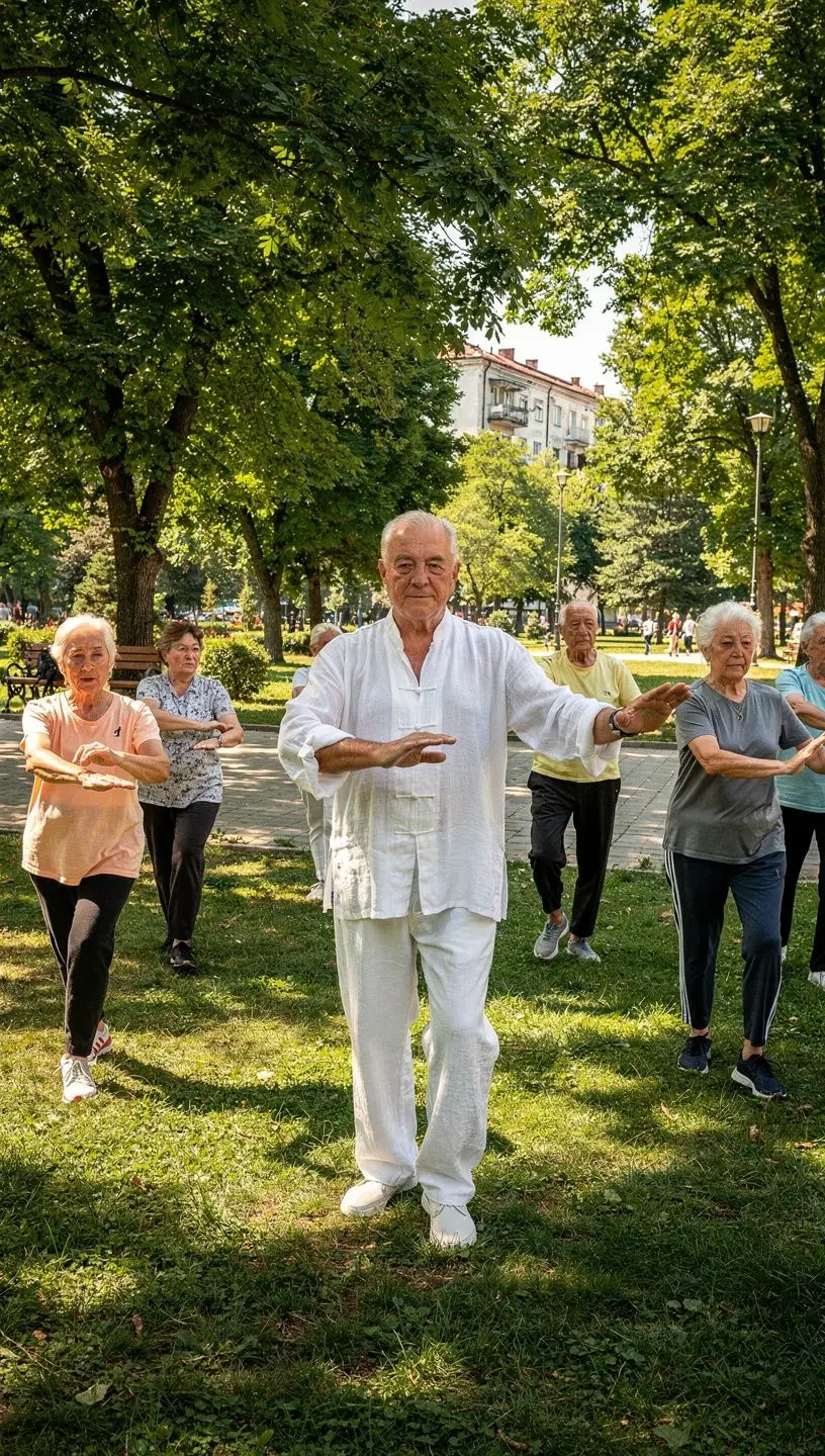 Жена на средна възраст, която използва гири за укрепване на мускулите си.